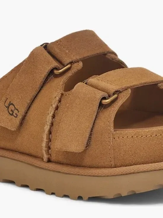 UGG Women's Tan Suede Double-Strap Slide Sandals - Picture 7 of 7